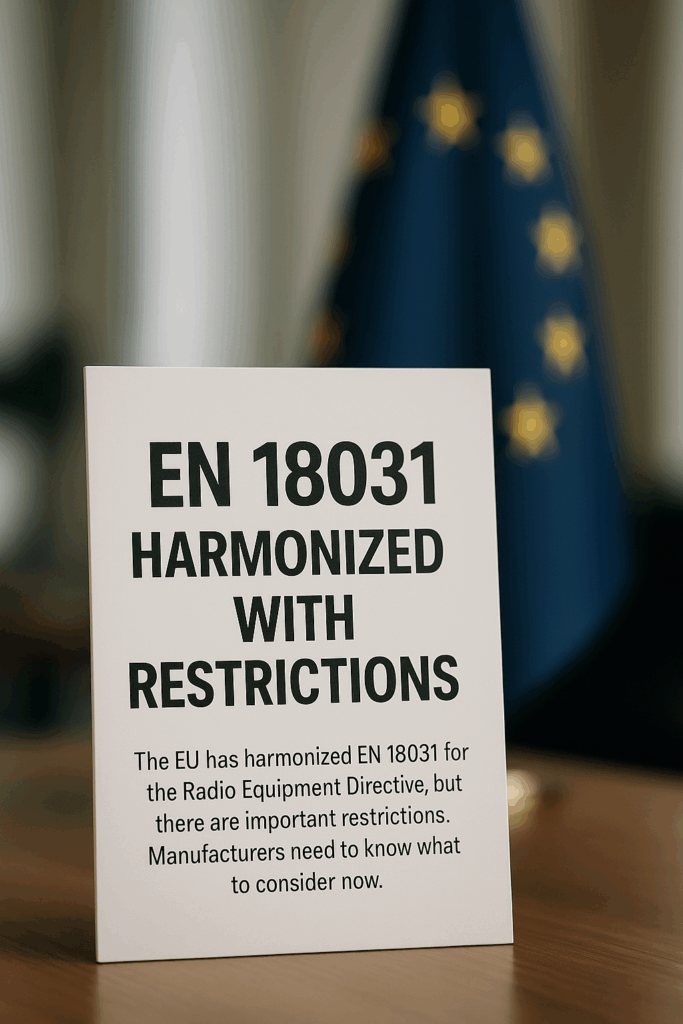 EN 18031 harmonized with restrictions - Secuvi